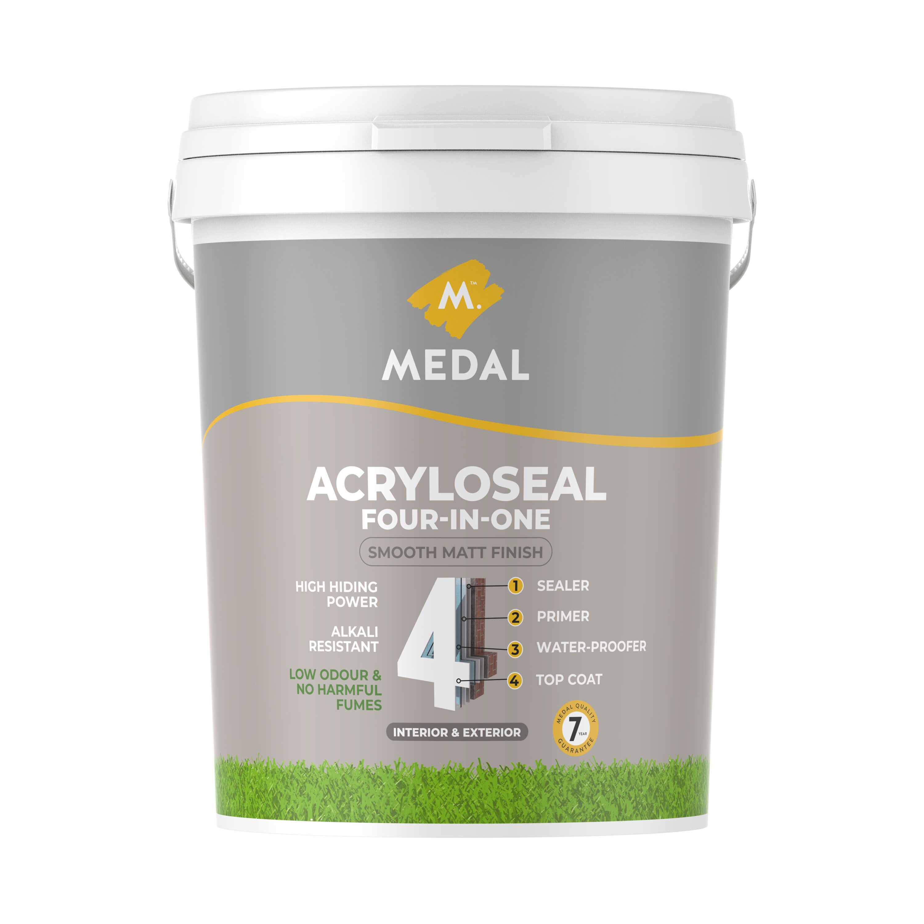 Medal Pva Paint Self Priming Topcoat Chilled Vanilla Acryloseal 20l