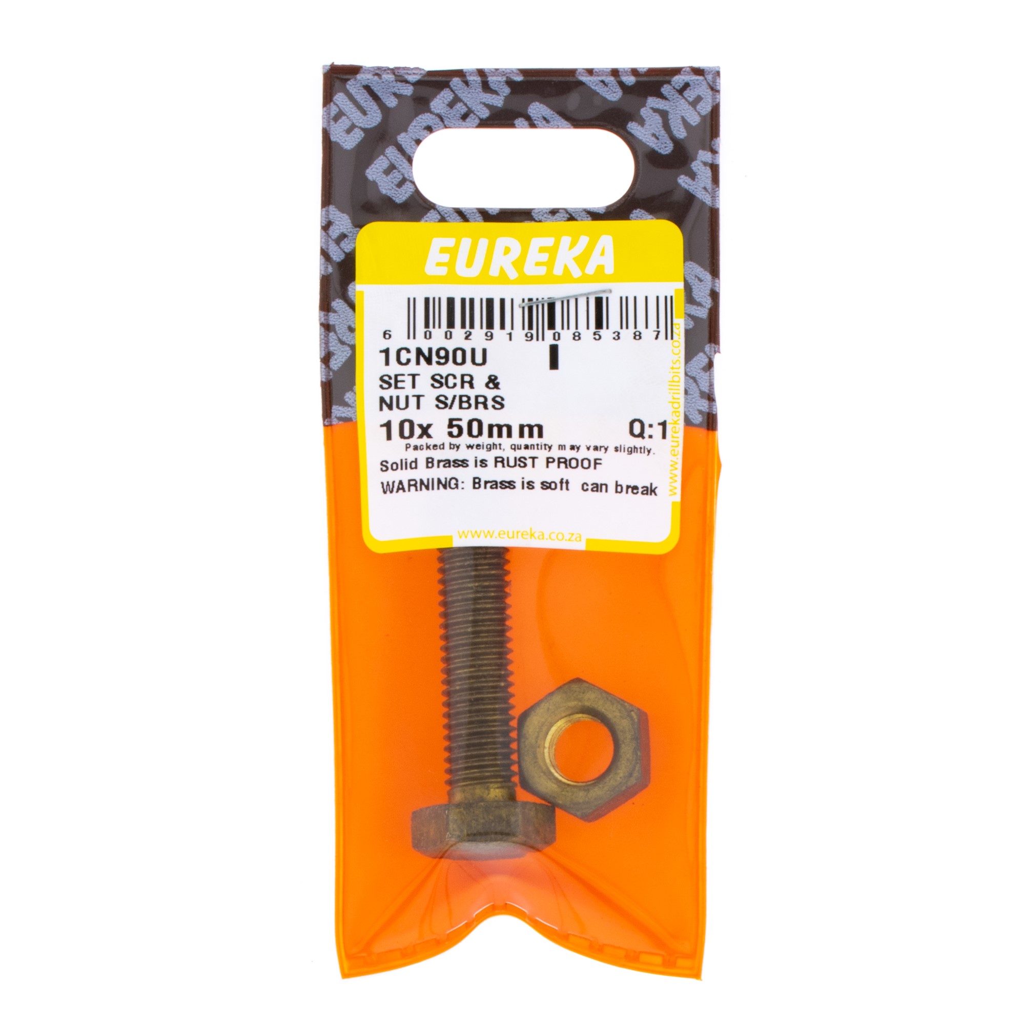 Eureka Set Screw Hex & Nut Brass 10x 50mm ( 1) 1CN90U