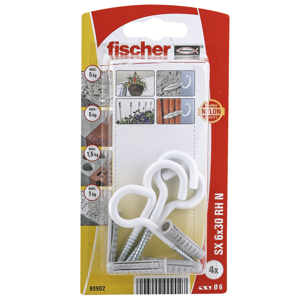 Fischer Plug SX & Hook SX 6x30 HR K (4) 90903