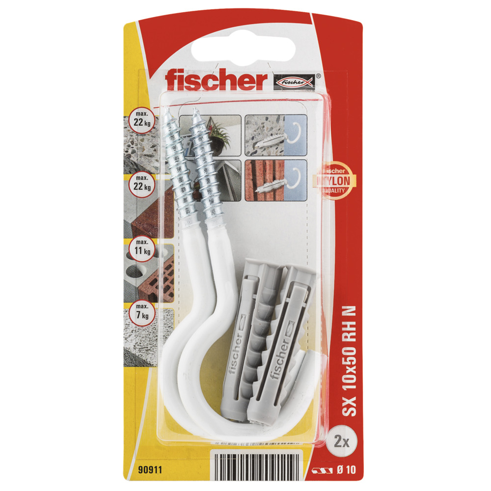 Fischer Plug SX & Hook SX 10x50 HN K (2) 90912