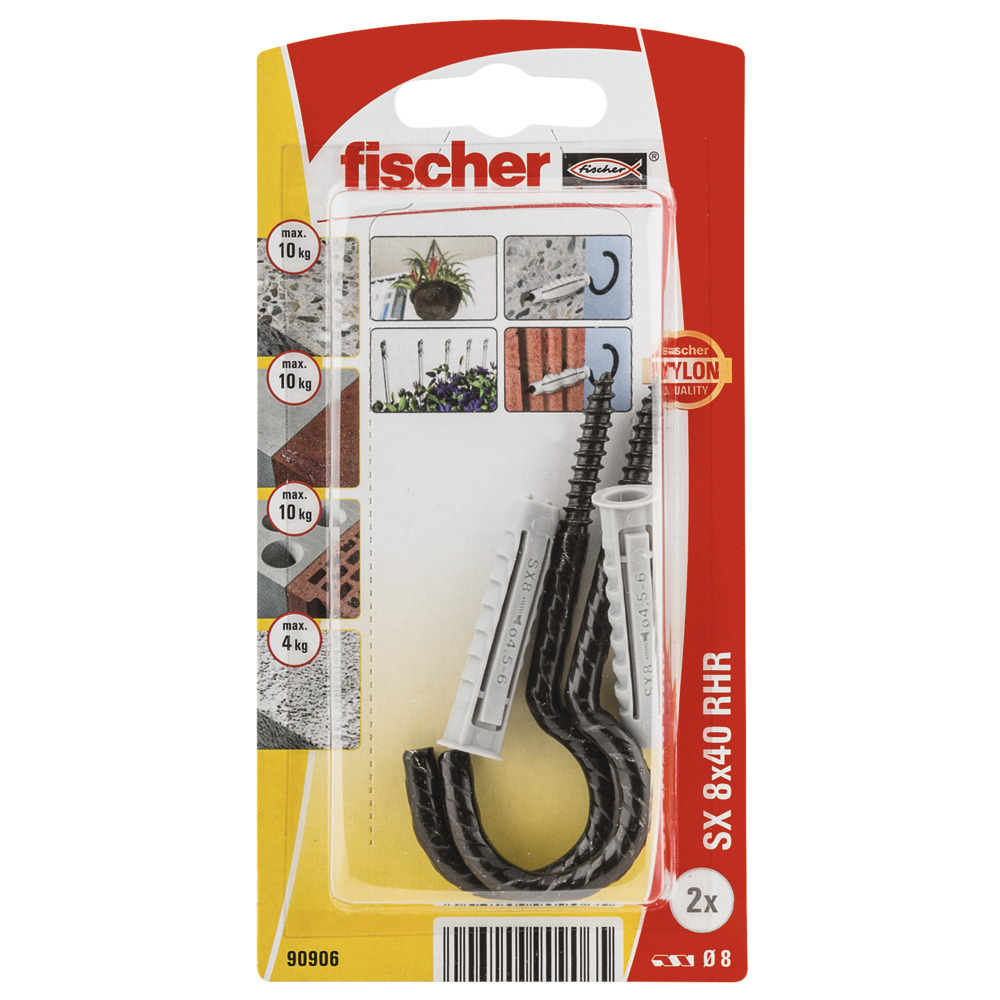 Fischer Plug SX & Hook Brass/Black RHR 82 K (2) 90907