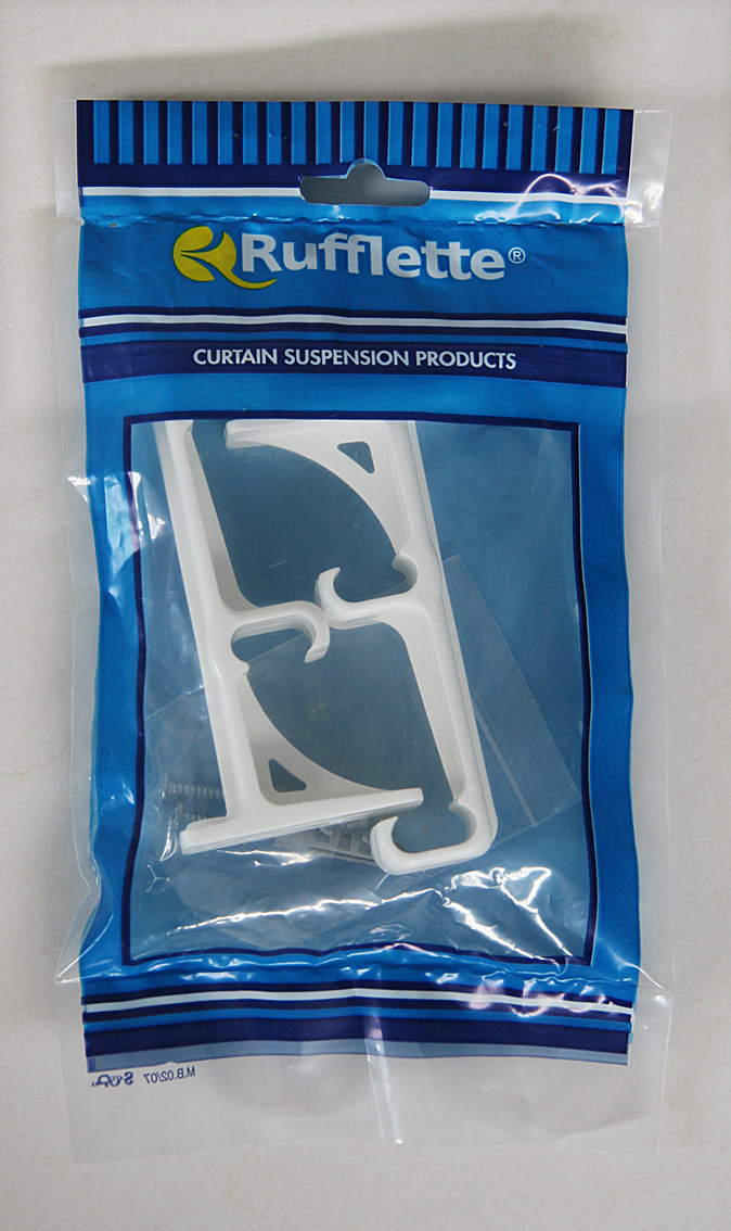 Rufflette Curtain Bracket Poly Double Regular Wall Fix (2)