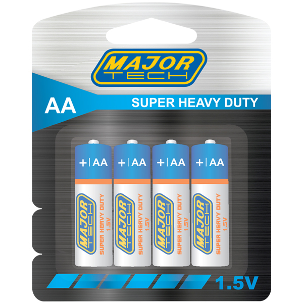 Major Tech Battery Heavy Duty AA 1.5V (4) R6P-BP4G