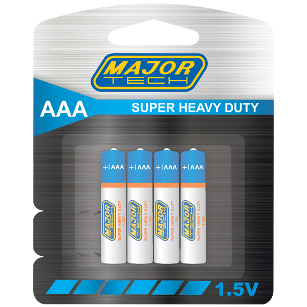 Major Tech Battery Heavy Duty AAA 1.5V (4) R03P-BP4G