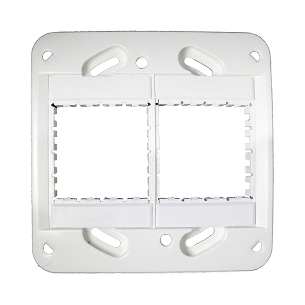 Veti3 Cover Plate Fixing Frame 6 Module + Plastic Inserts 100x100mm