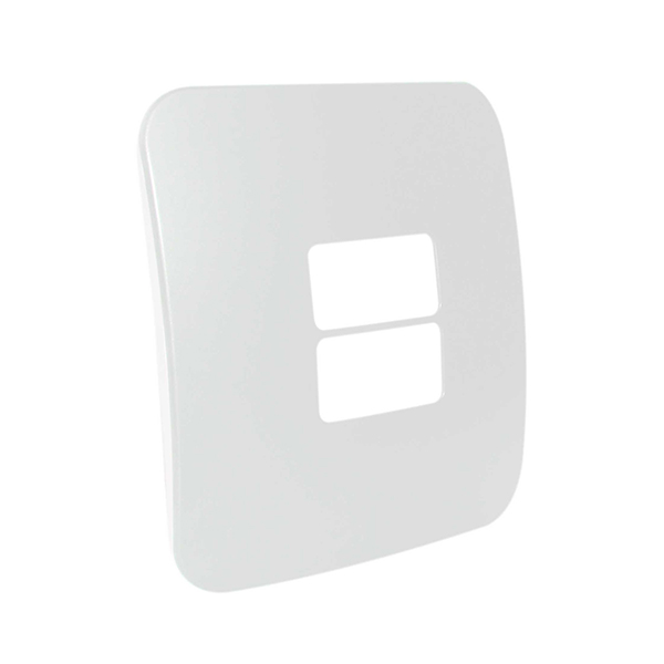 Veti2 Cover Plate 2 Module Single Horizontal 100x100mm White V6213WT