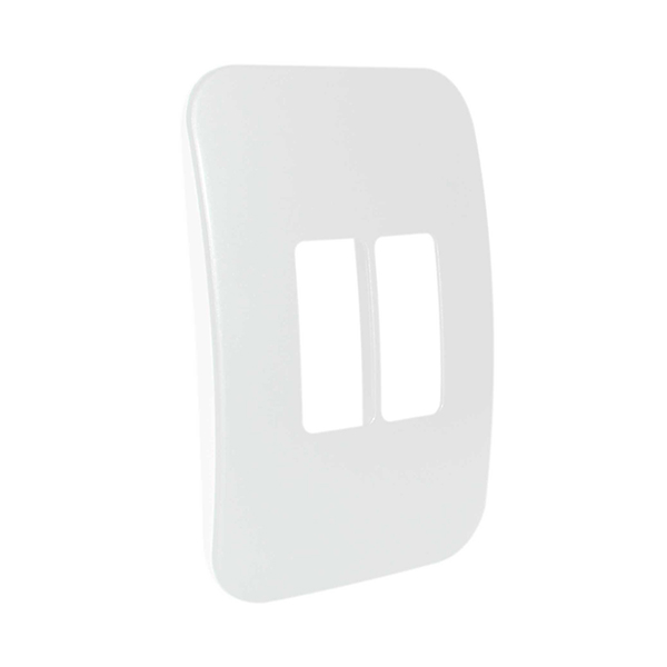 Veti2 Cover Plate 2 Module Single Vertical 50x100mm White V6105WT