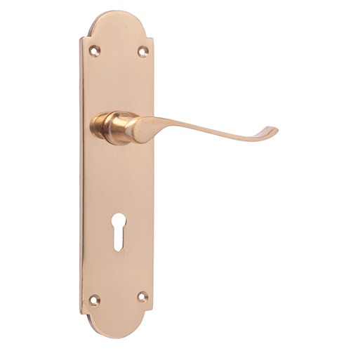 Lever Furniture Delray Brass On Back Plate Key 0053/k71