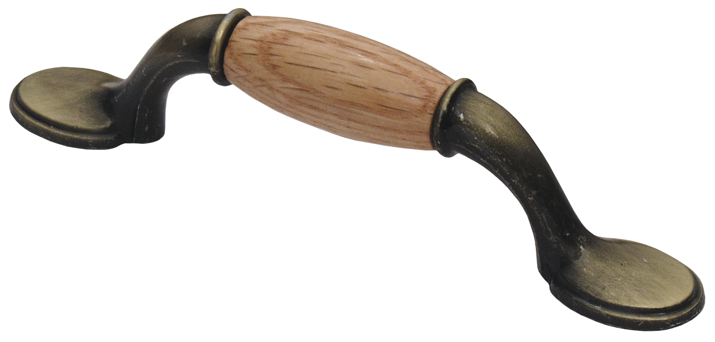 Roco Handle Cabinet 76mm Duckfoot Oak Antique Brass