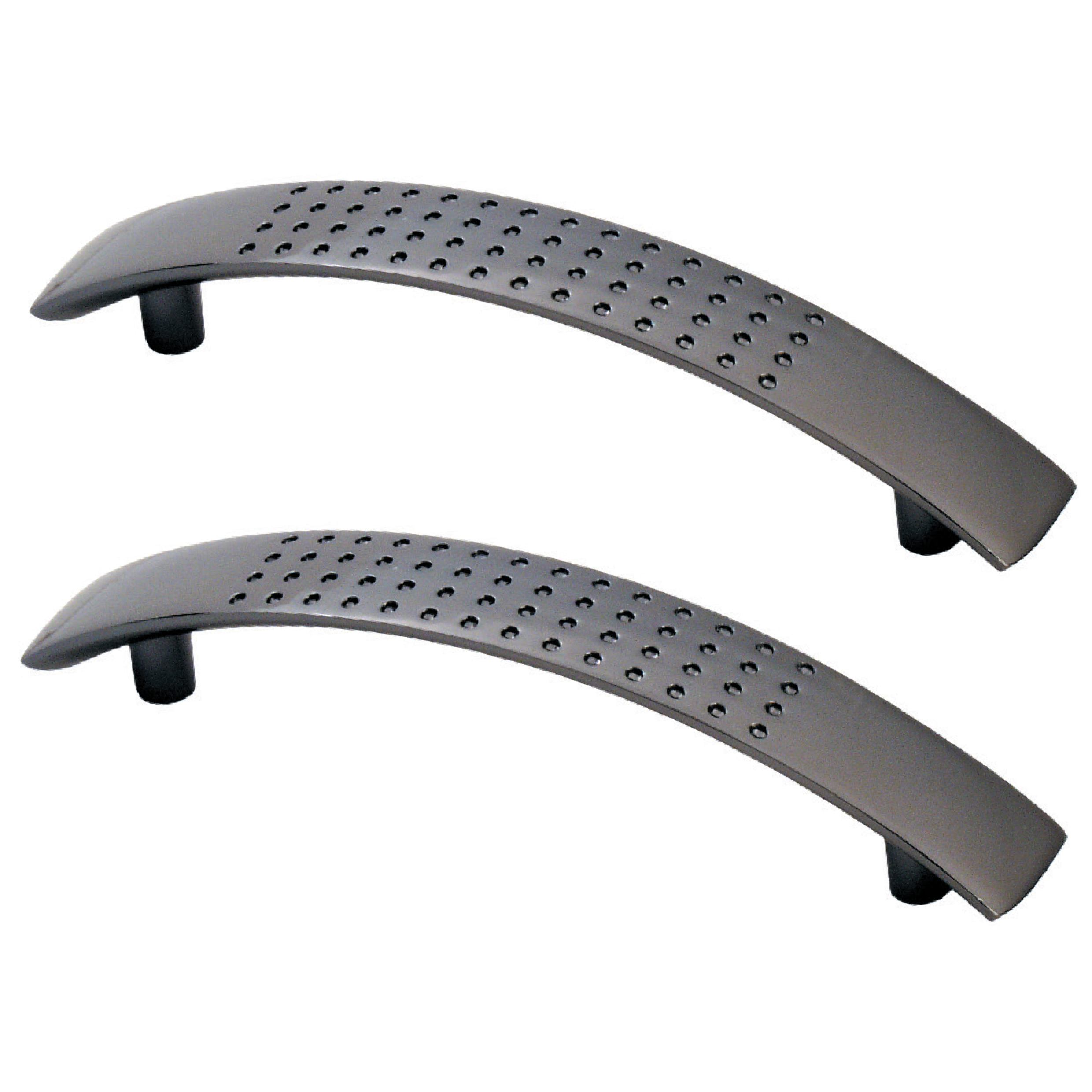 Roco Handle Cabinet 128mm Broad Arch Stipple Black Nickel