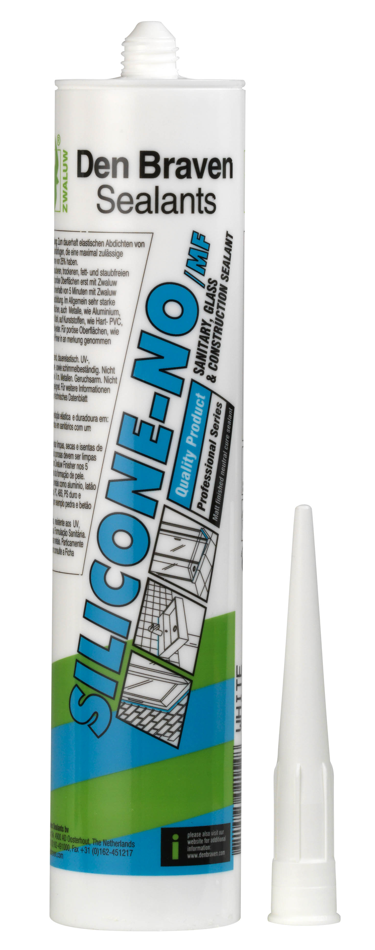 Den Braven Silicone Sealant NO Prof White 300ml 12201