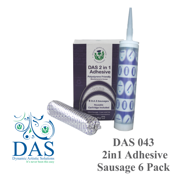 DAS Cornice Adhesive 2-in-1 300ml Sausage 6 Pack DAS043