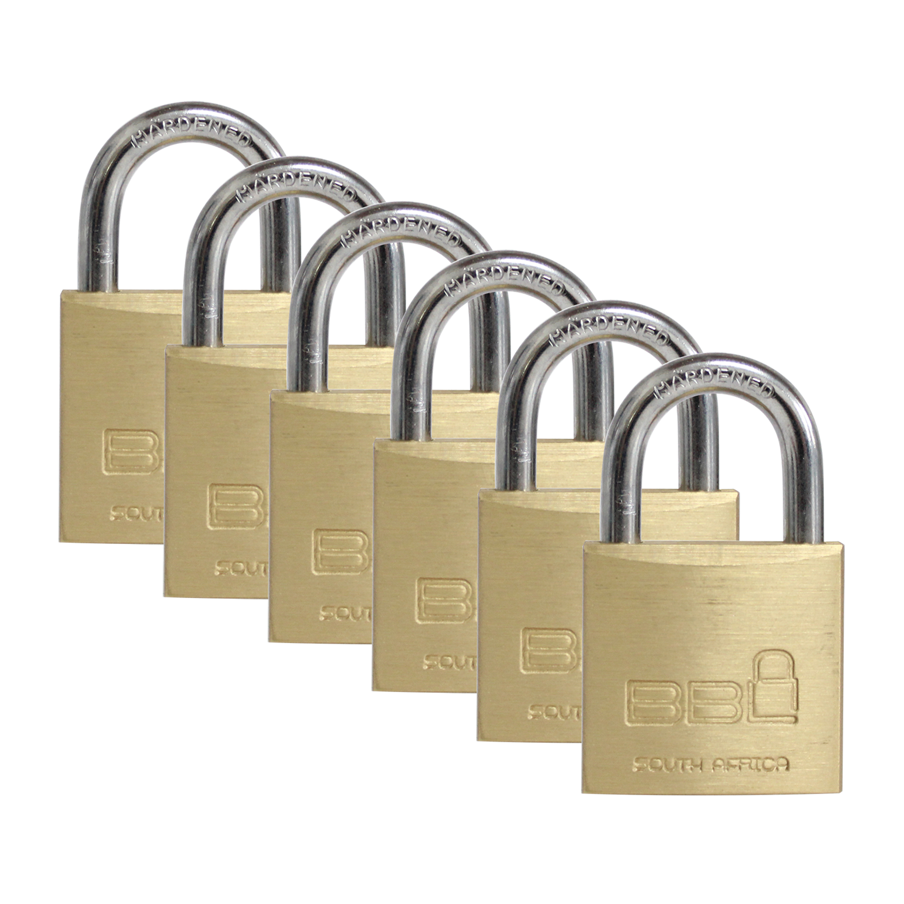 BBL Padlock 30mm Brass Keyed Alike ( 6) BBP930-6