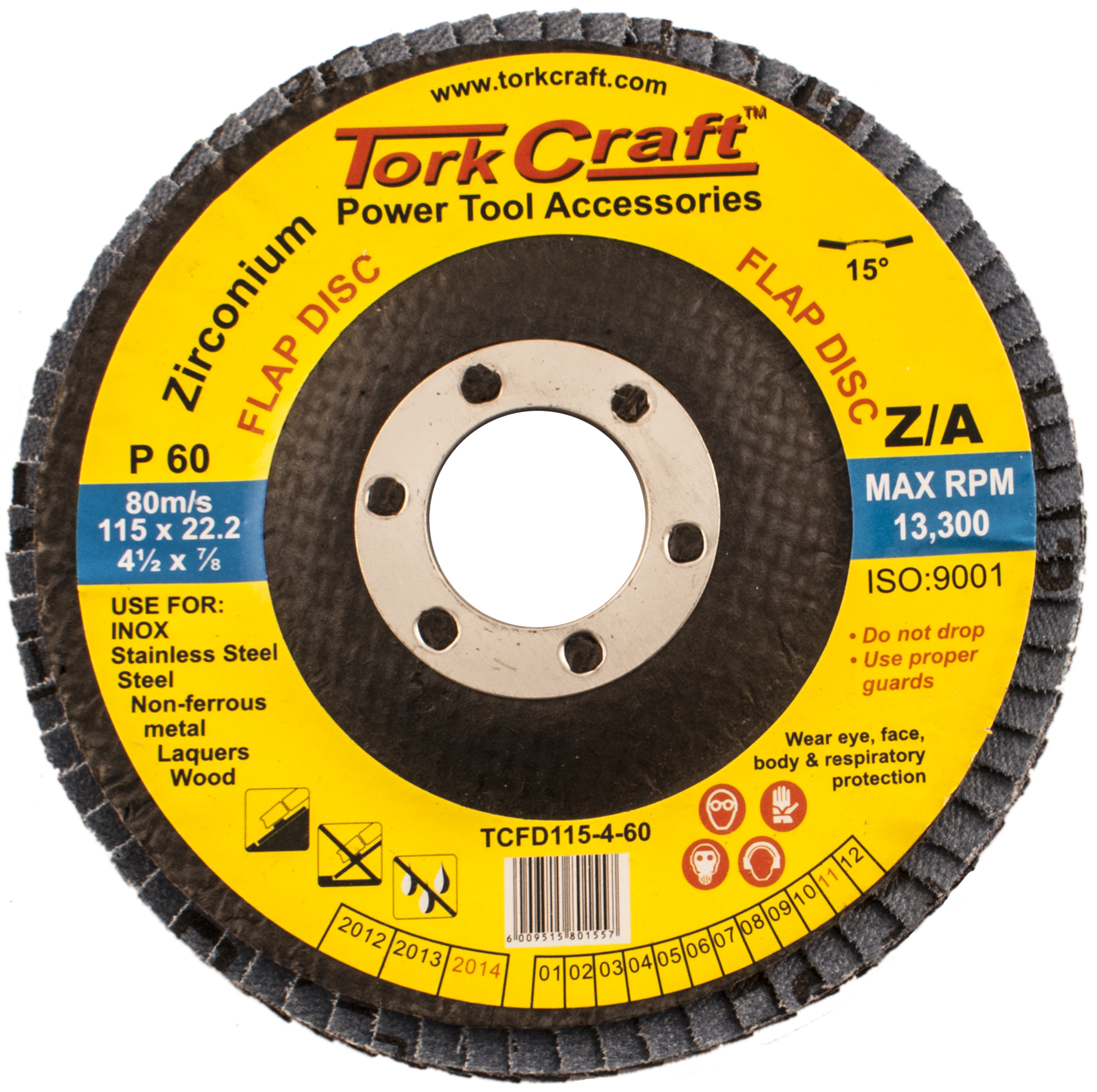 Tork Craft Disc Flap 115mm P60 TCFD115-4-60