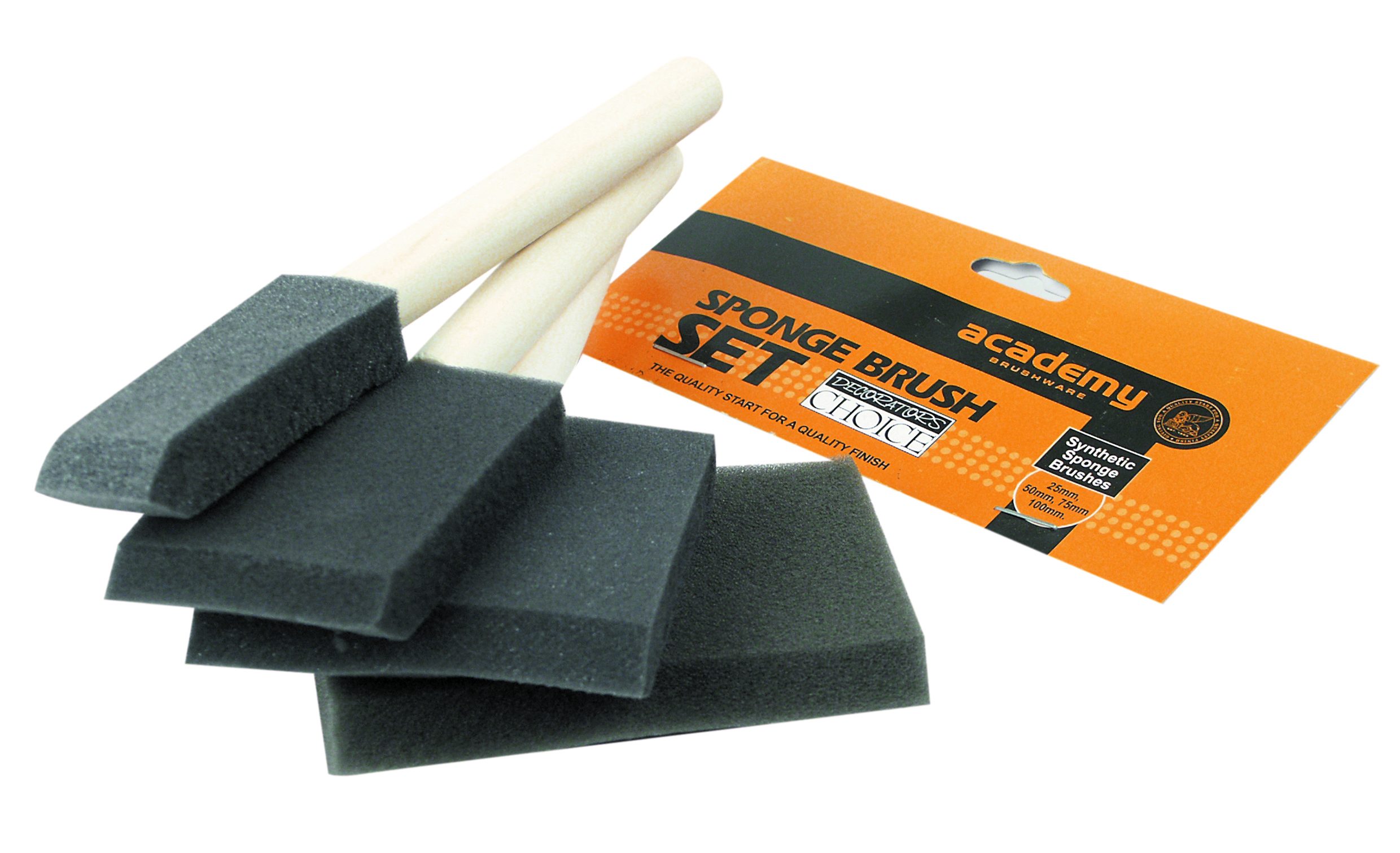 Academy Paint Brush Sponge Set 4Pce F0143