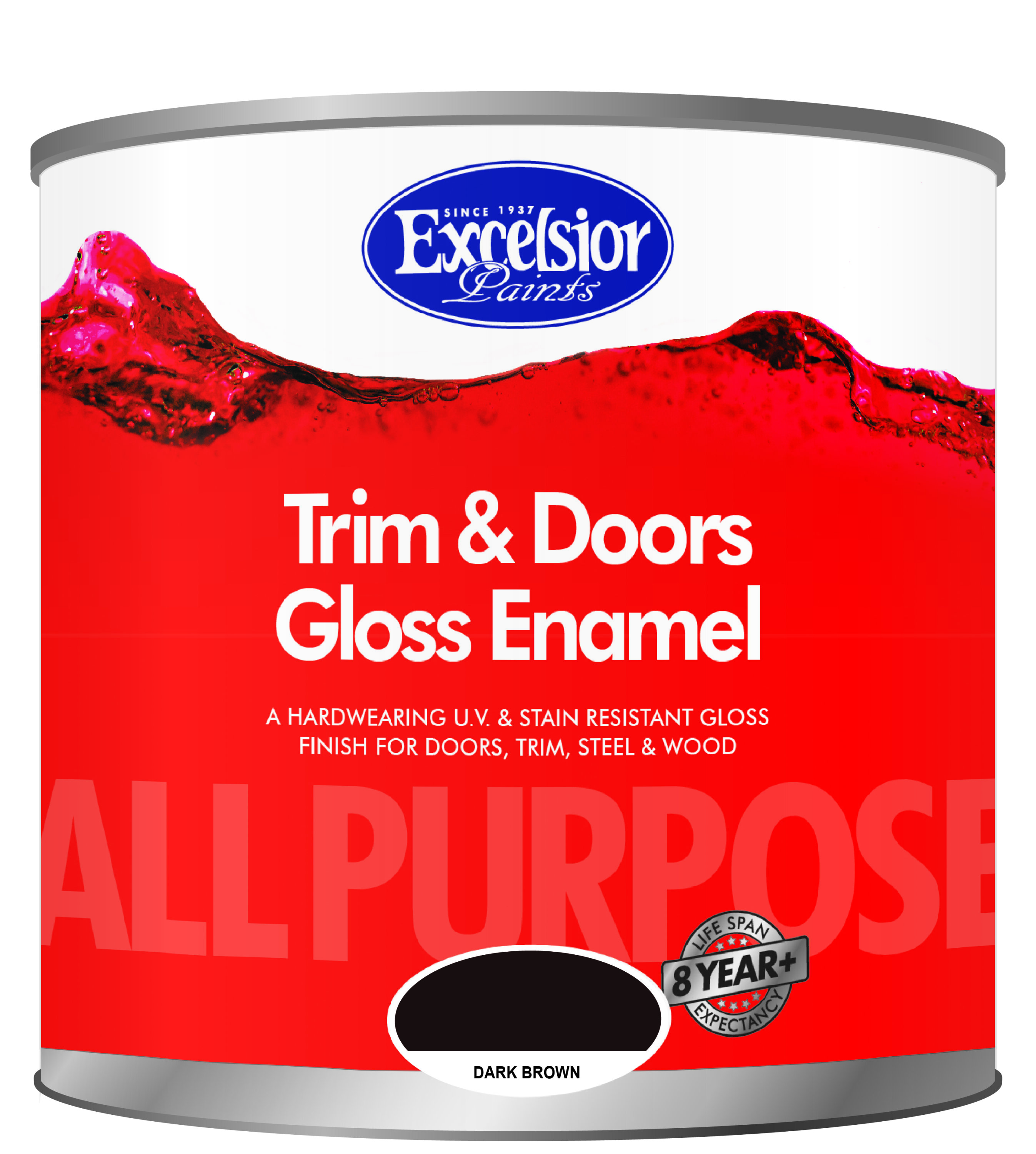 Excelsior All Purpose Gloss Enamel Dark Brown  1l