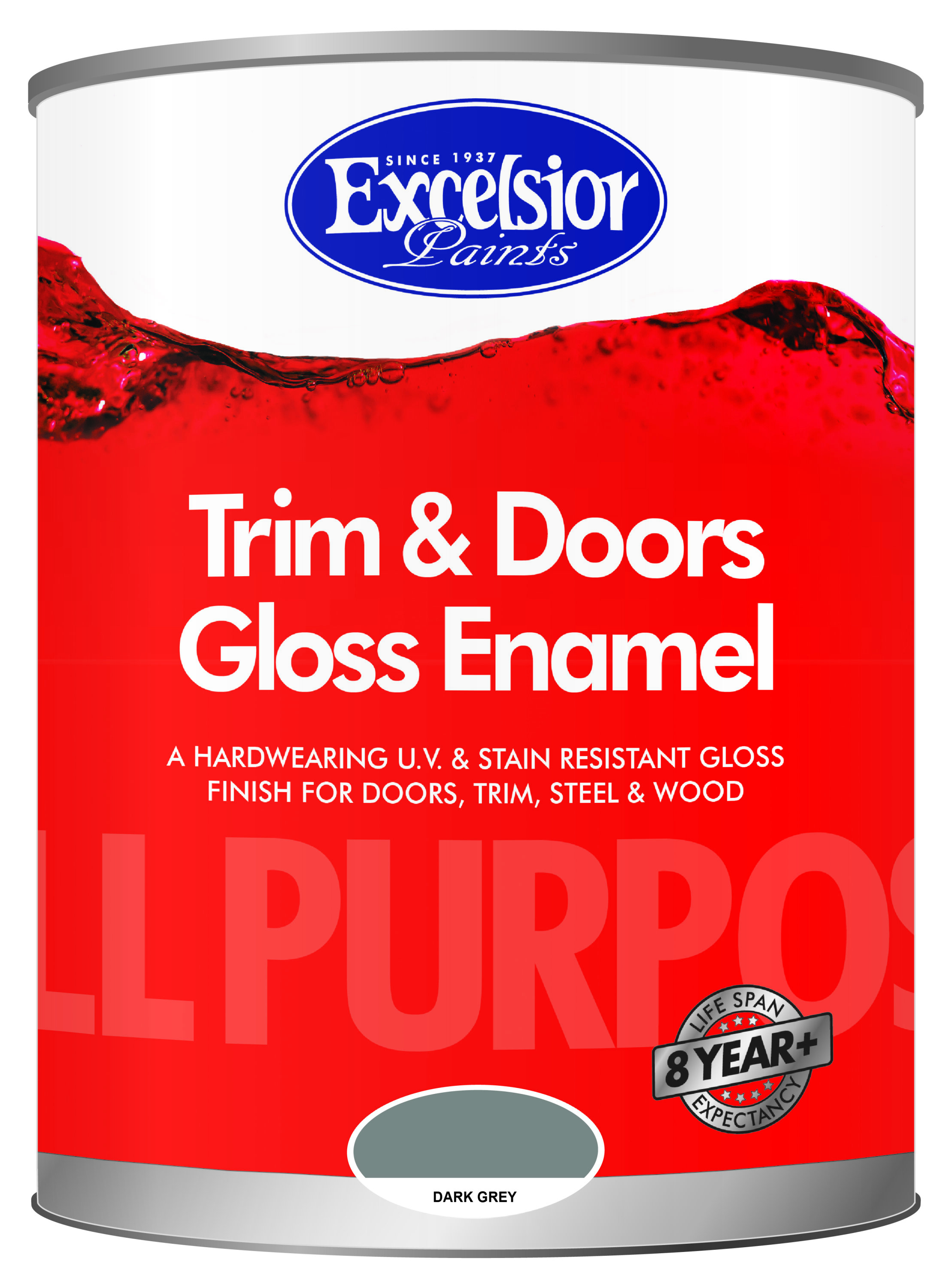 Excelsior All Purpose Gloss Enamel Dark Grey  5l