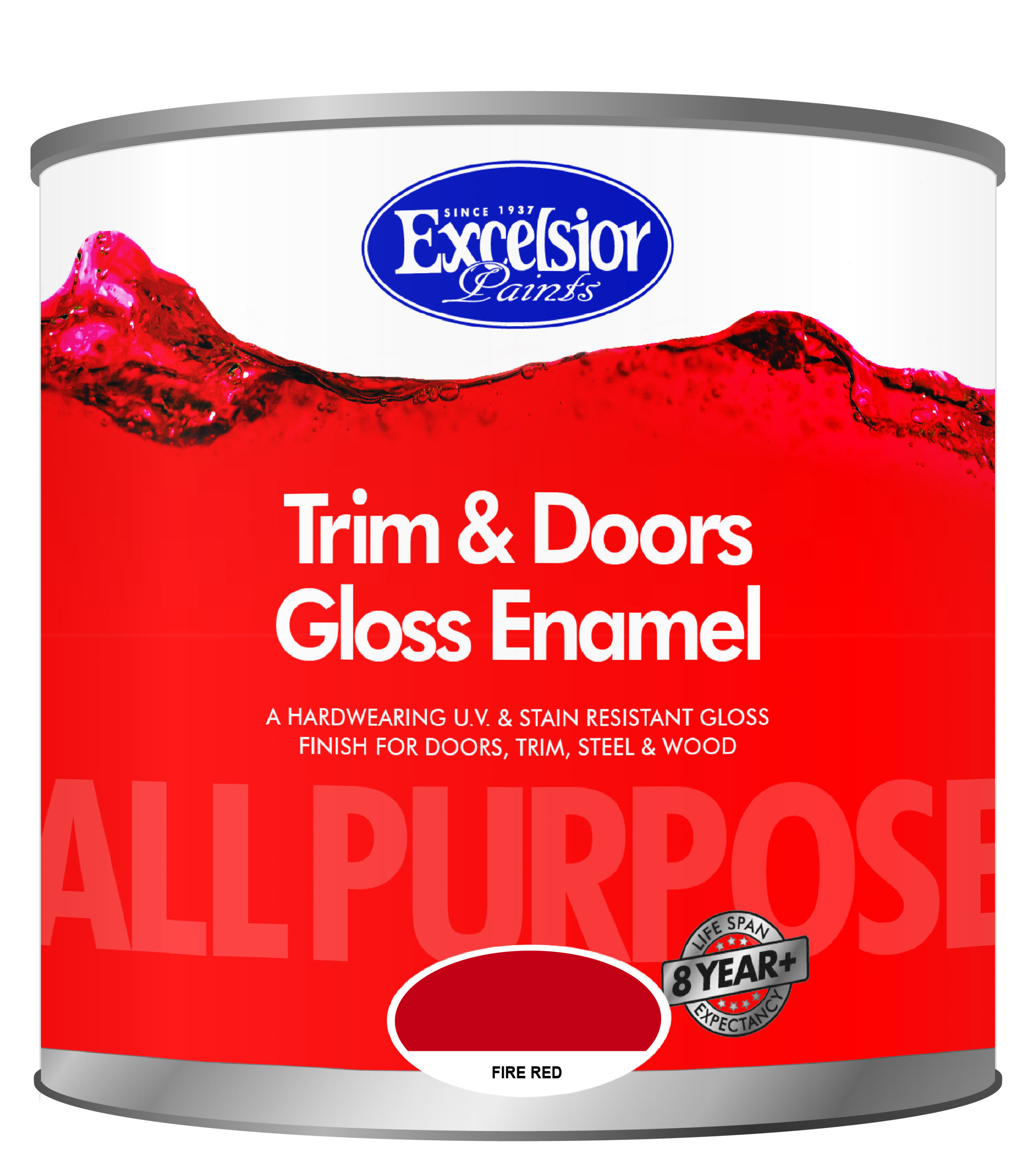 Excelsior All Purpose Gloss Enamel Fire Red 500ml