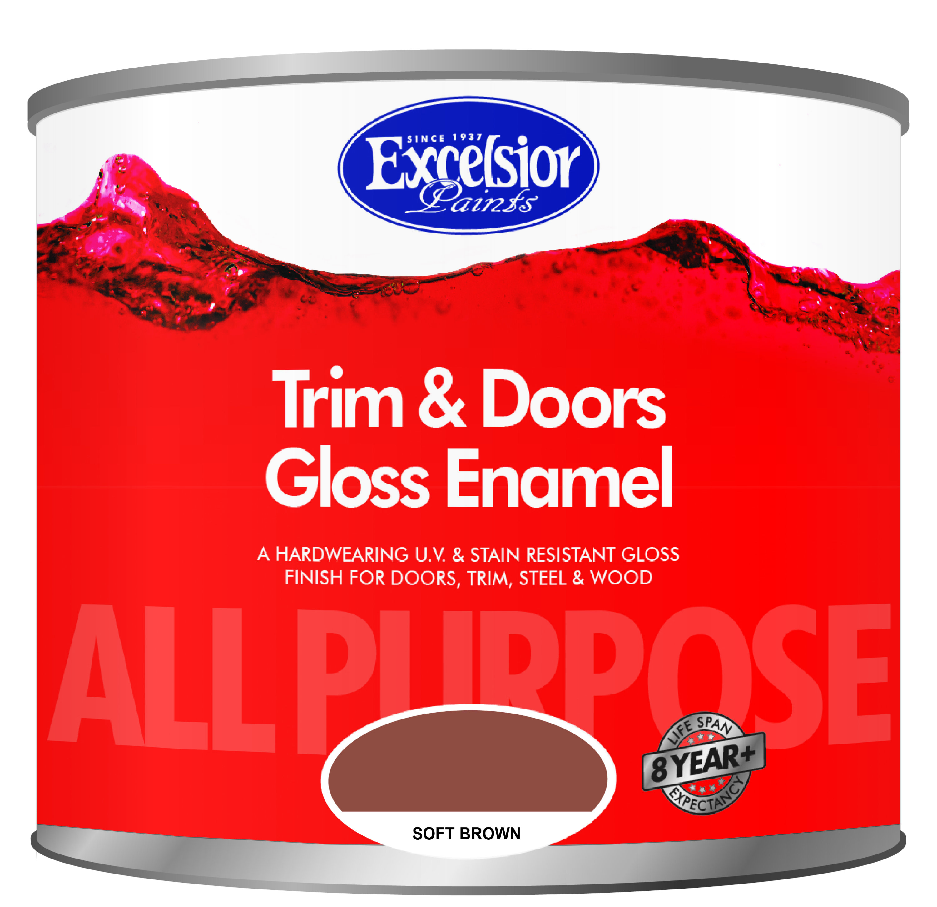 Excelsior All Purpose Gloss Enamel Soft Brwn 500ml