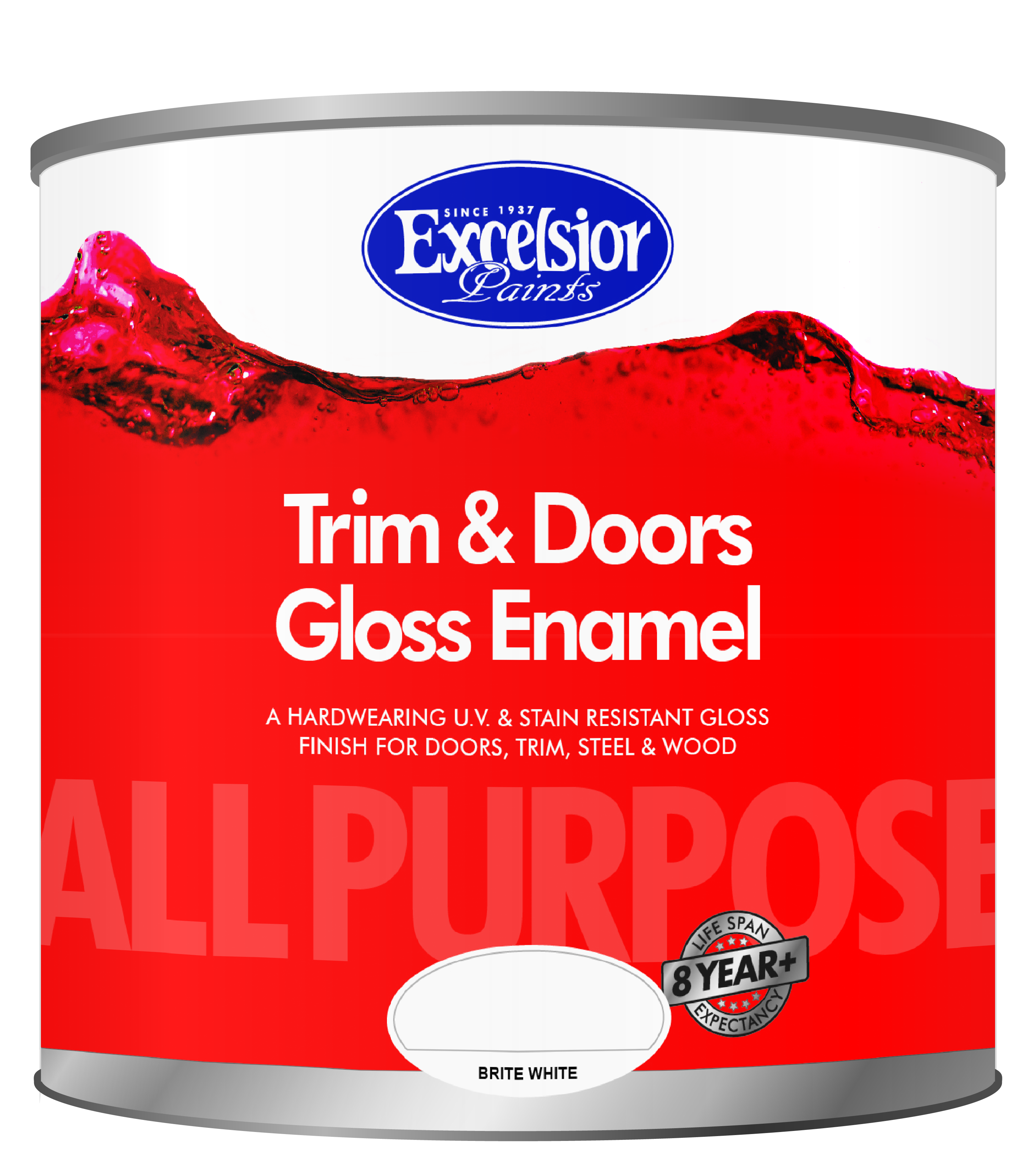 Excelsior All Purpose Gloss Enamel White 1l