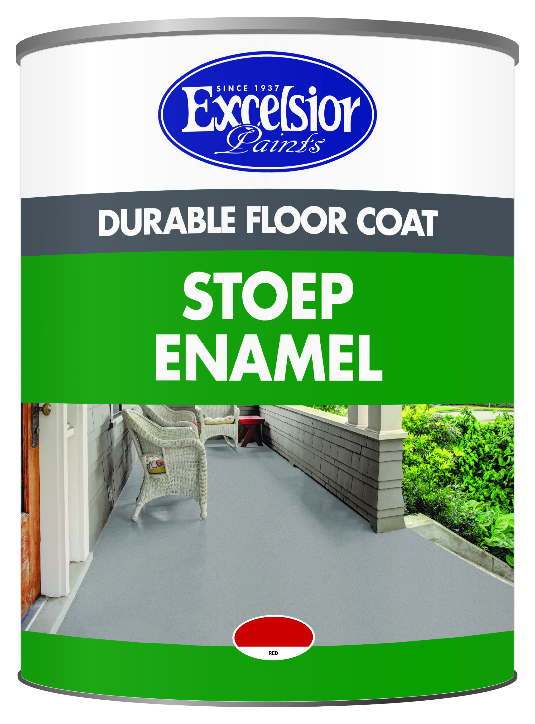 Excelsior Stoep Enamel Red 5l