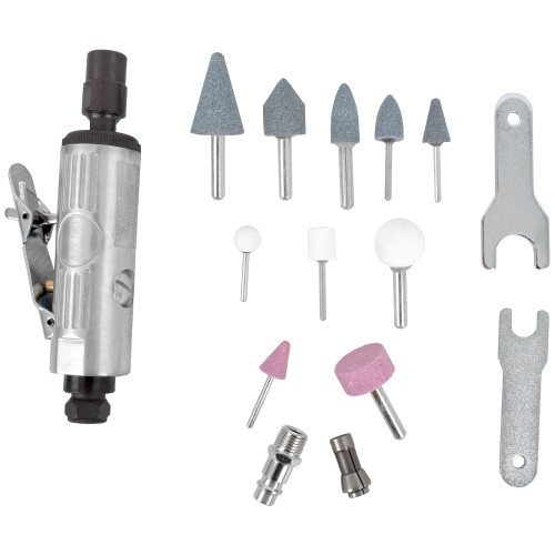Air Die Grinder 1/4in 14 Piece Kit In Blow Mould Case