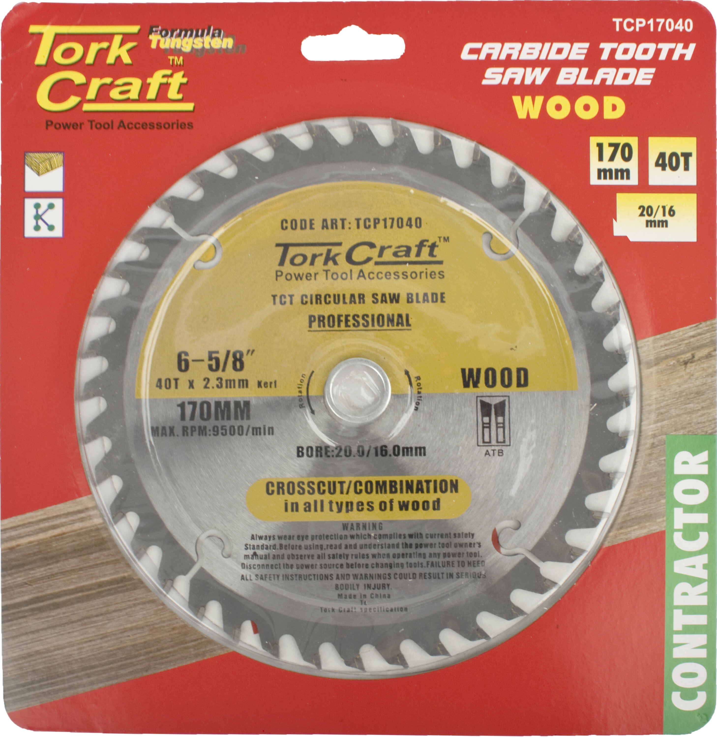 Tork Craft Blade Circular Saw 170x 40T TCP17039