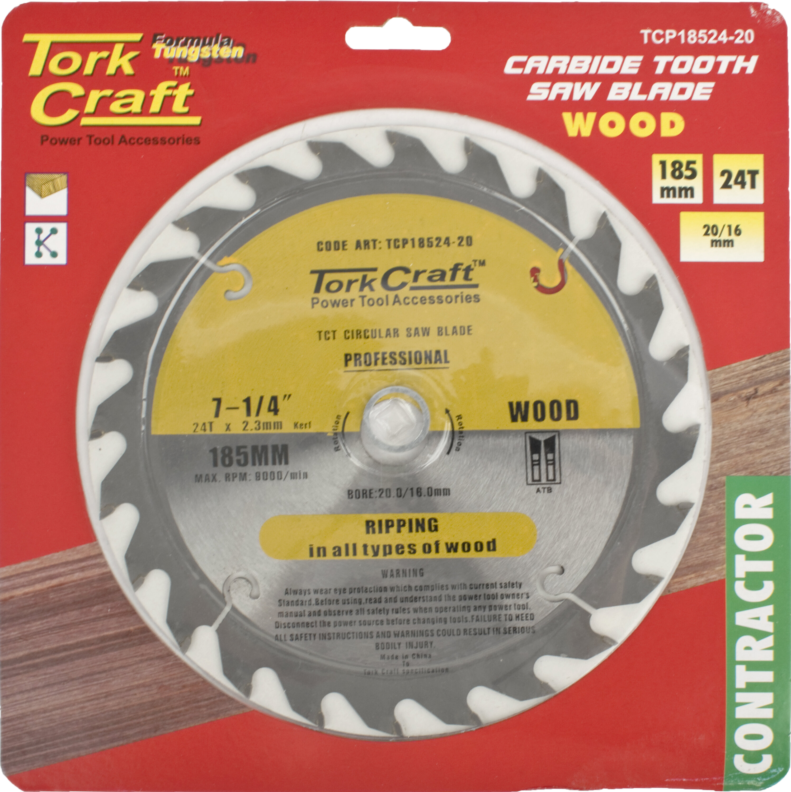 Tork Craft Blade Circular Saw 185x 24T TCP18524-19