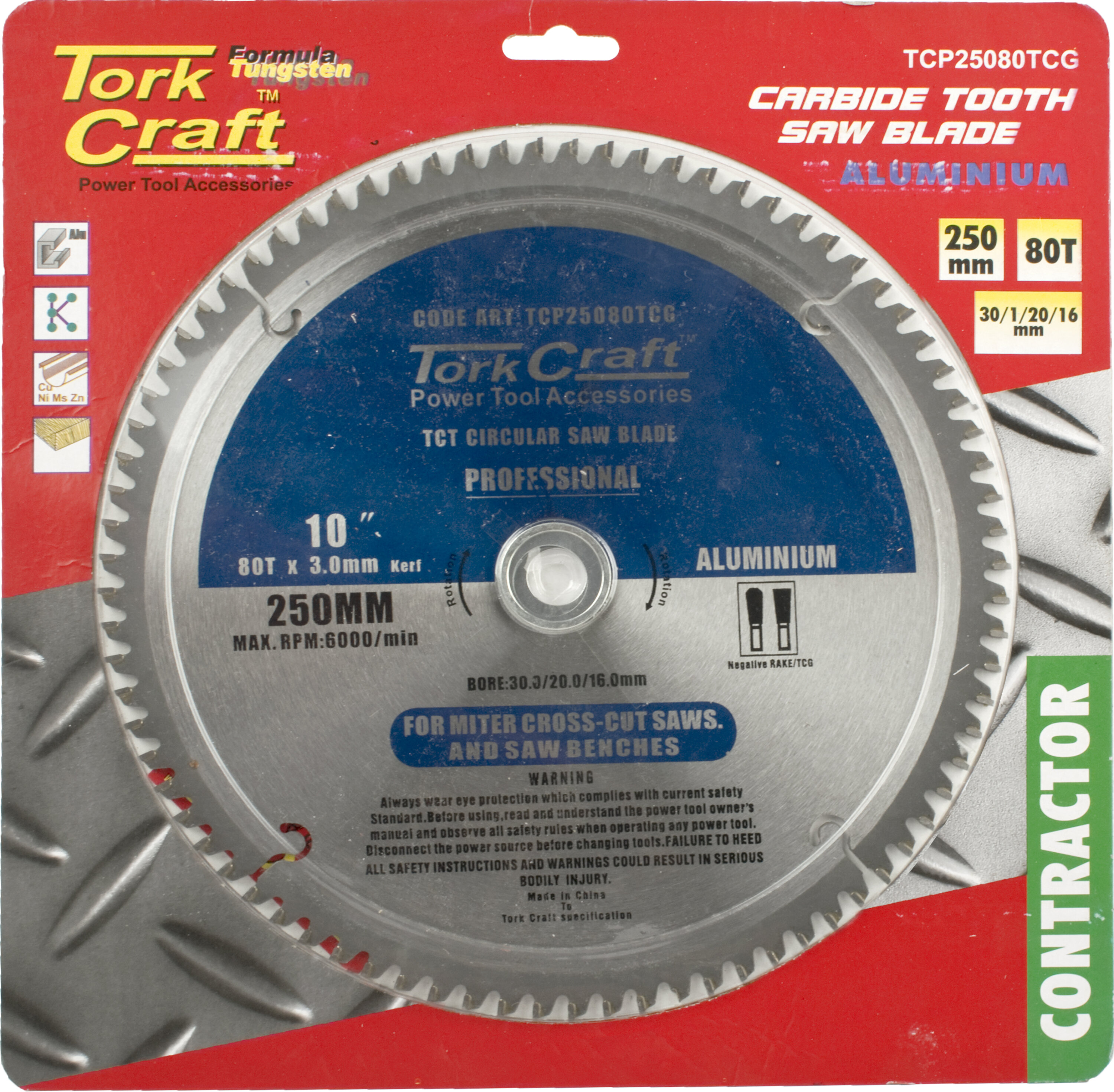 Tork Craft Blade Circular Saw 250x 80T TCP25080TCG
