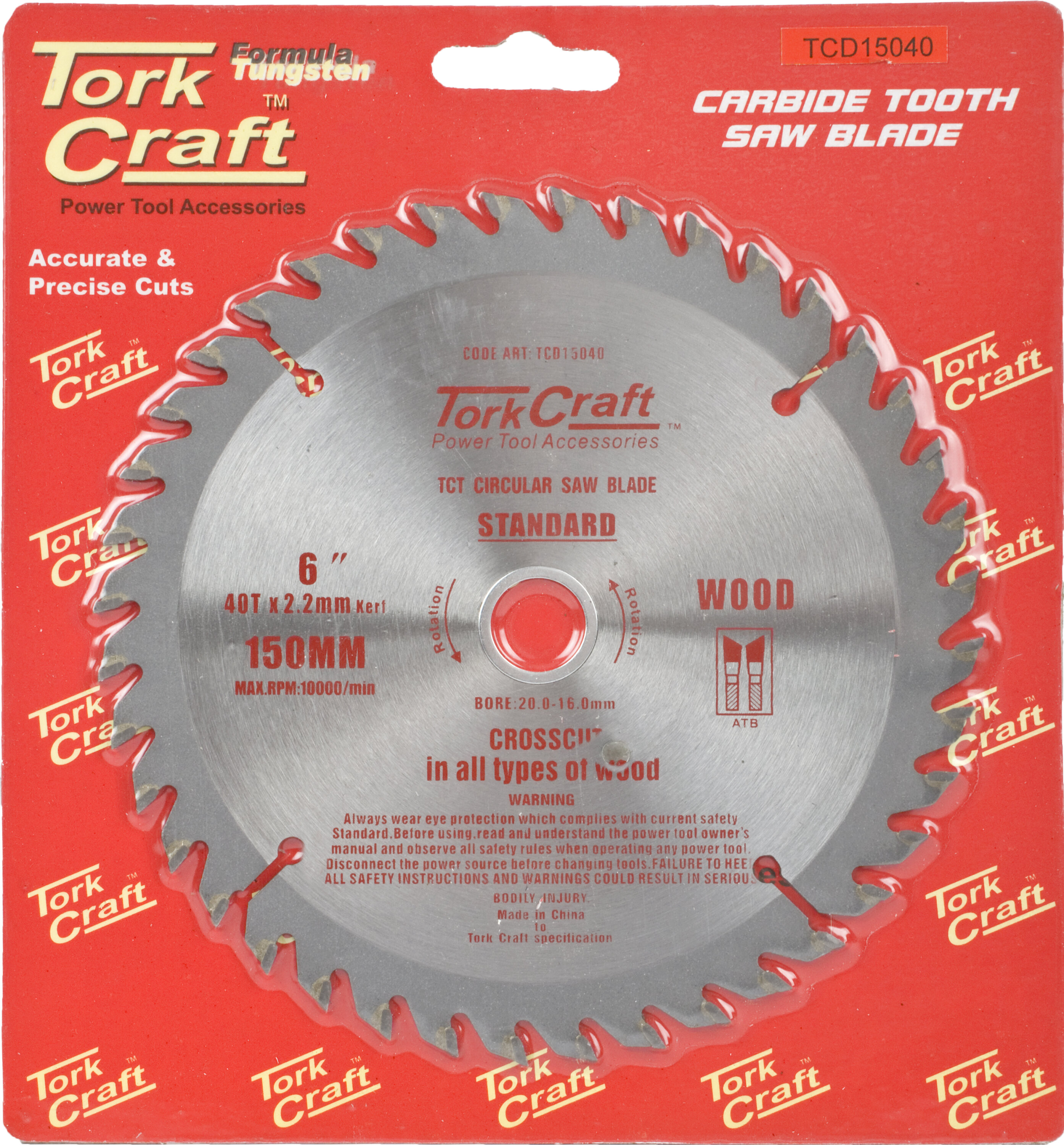 Tork Craft Blade Circular Saw G.P 150x 40T 20/16 TCD15040