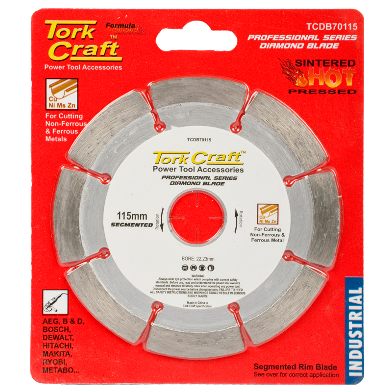 Tork Craft Blade Diamond 115mm Segmented for Metal TCDB70115