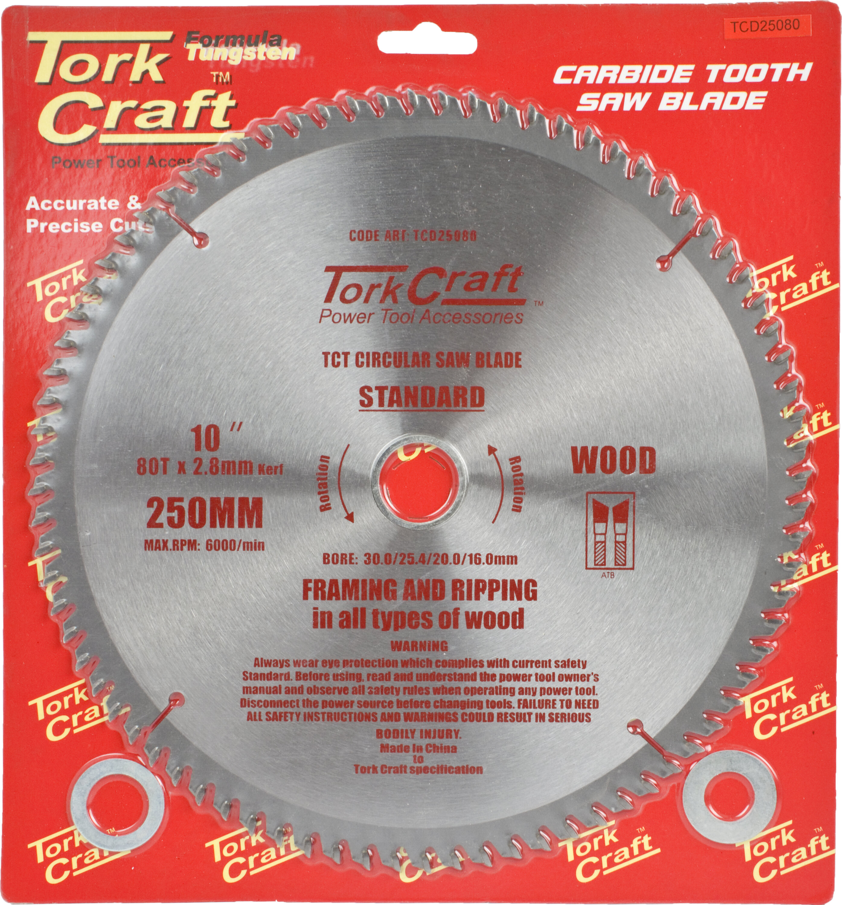 Tork Craft Blade General Purpose 250x80T 30/1/20/1 TCD25080