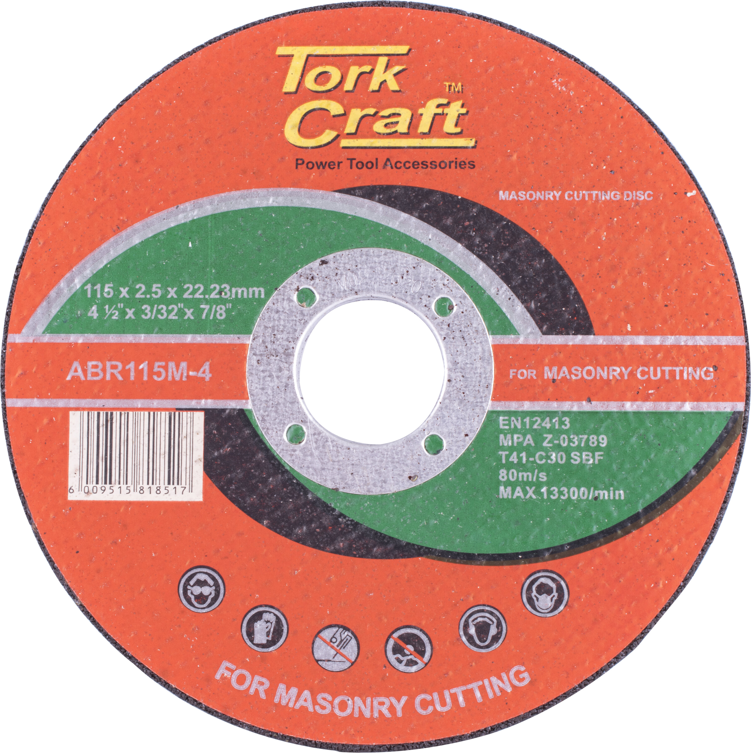 Tork Craft Cutting Disc Masonry 115x2.5x22.2mm ABR115M-4