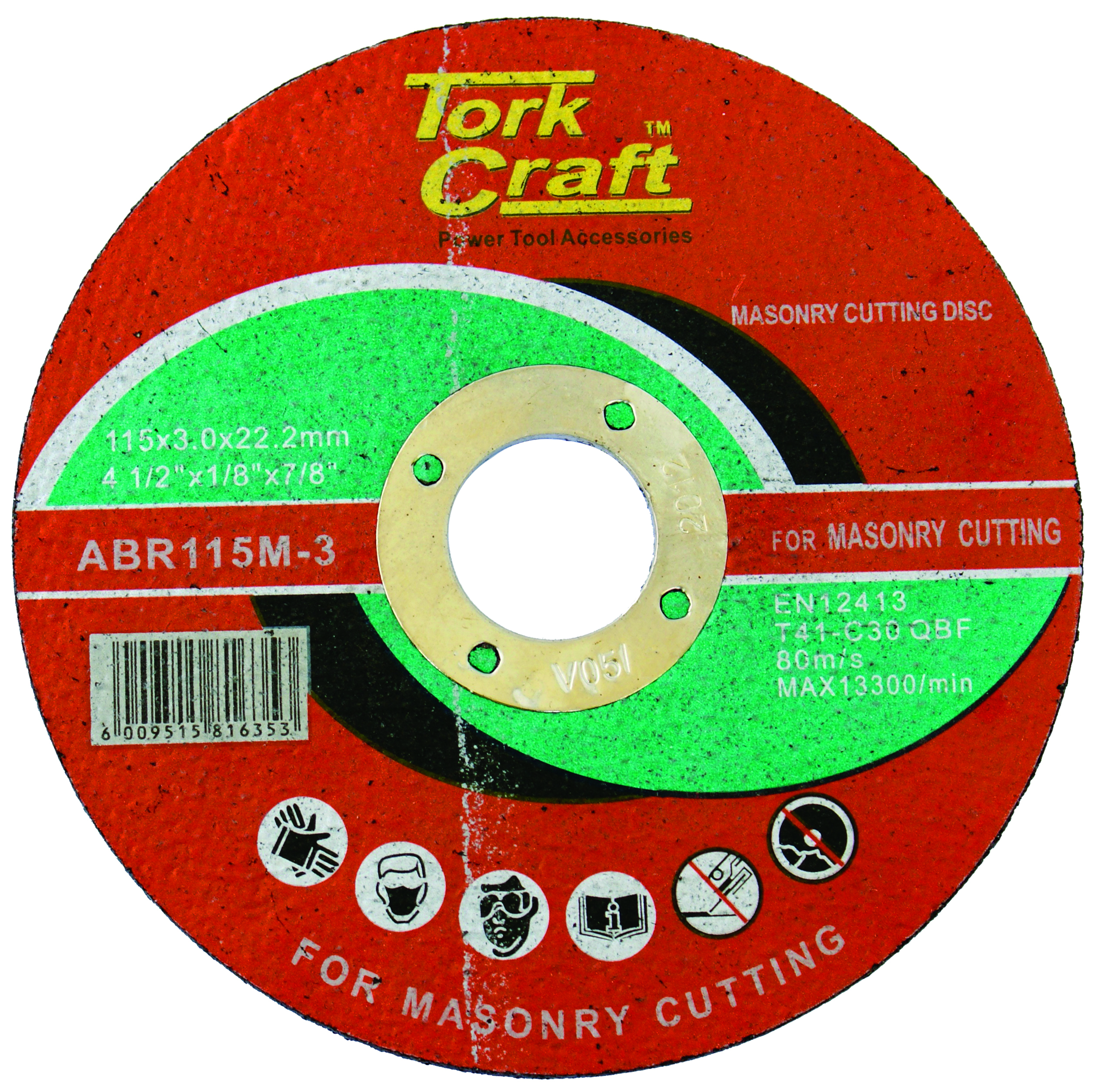 Tork Craft Cutting Disc Masonry 115x3.0x22.2mm ABR115M-3