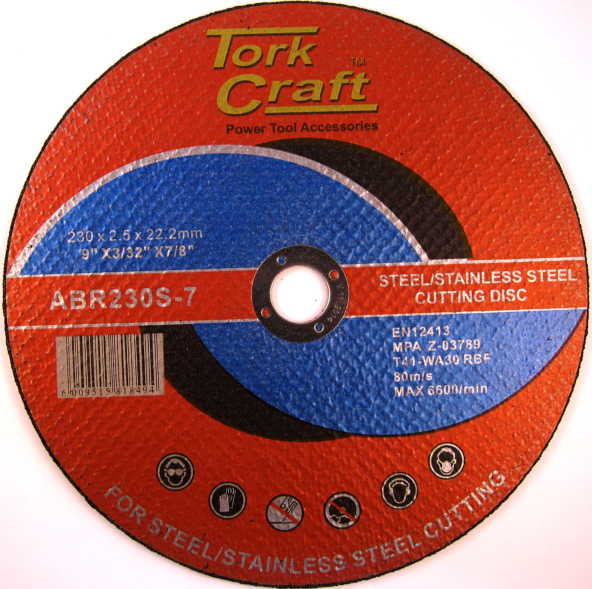 Tork Craft Cutting Disc Steel & S/Steel 230x2.5x22.2mm ABR230S-8