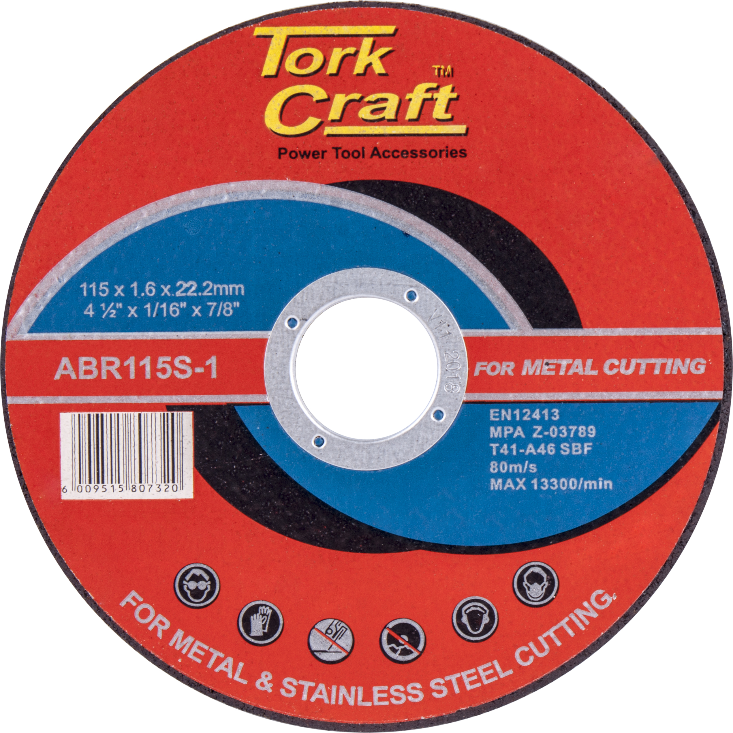 Tork Craft Cutting Disc Steel 115x1.6x22.2mm ABR115S-0