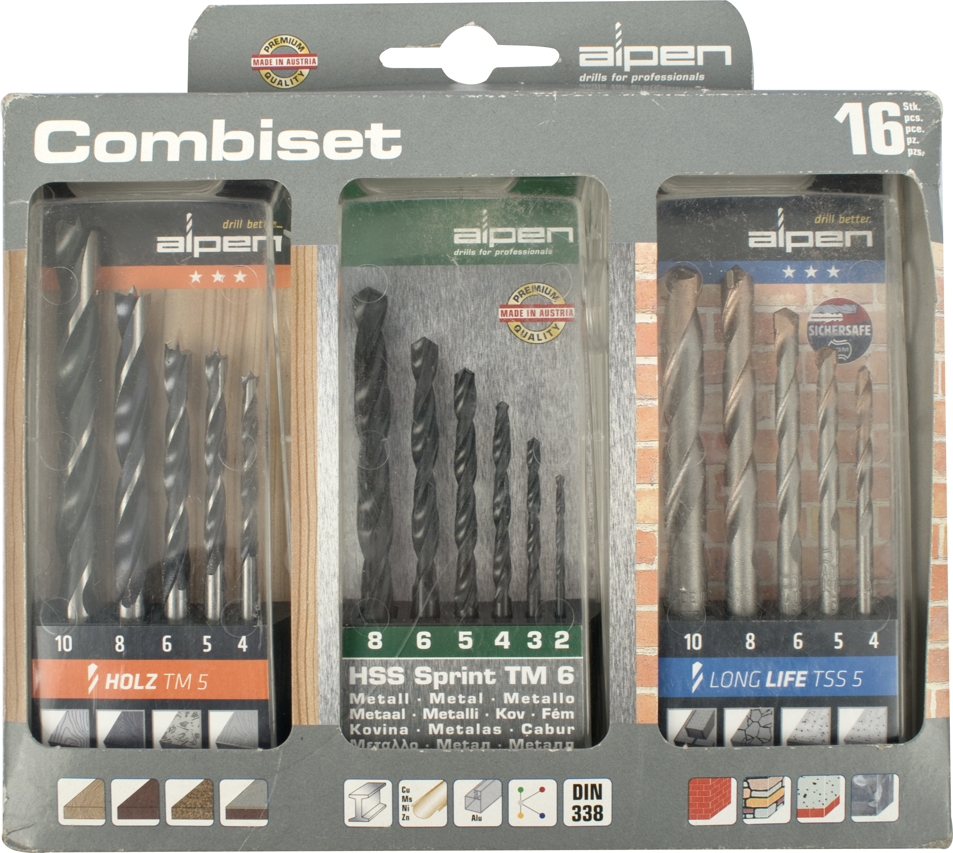 Drill Bit Wood/Masonry/HSS Alpen Set ALP810031