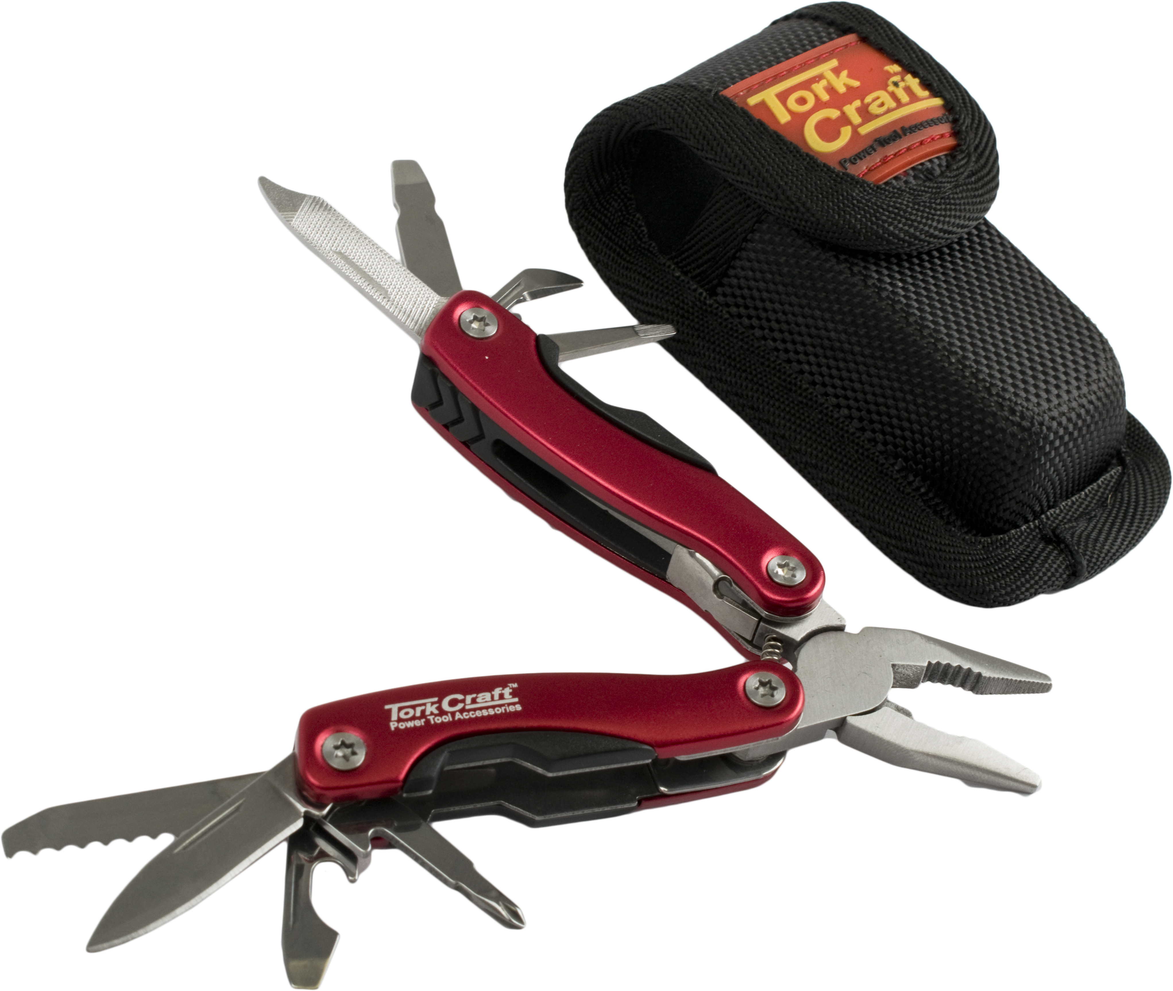 Tork Craft Multi Tool Mini Red With Nylon Pouch KN8155