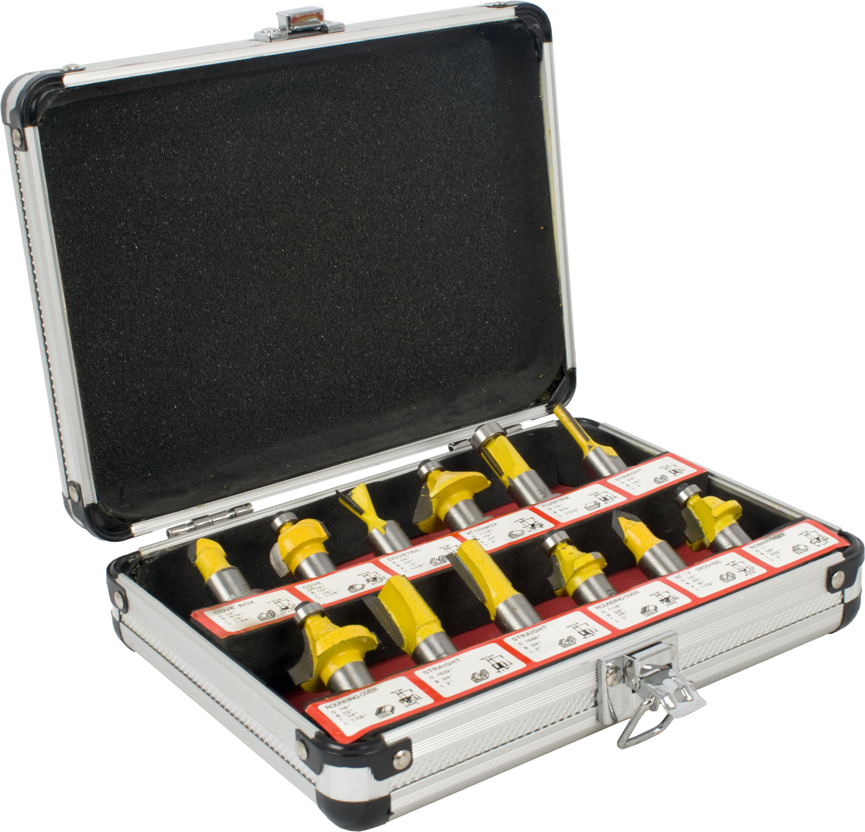 Tork Craft Router Bit Set 12Pce Aluminium Case TC20504