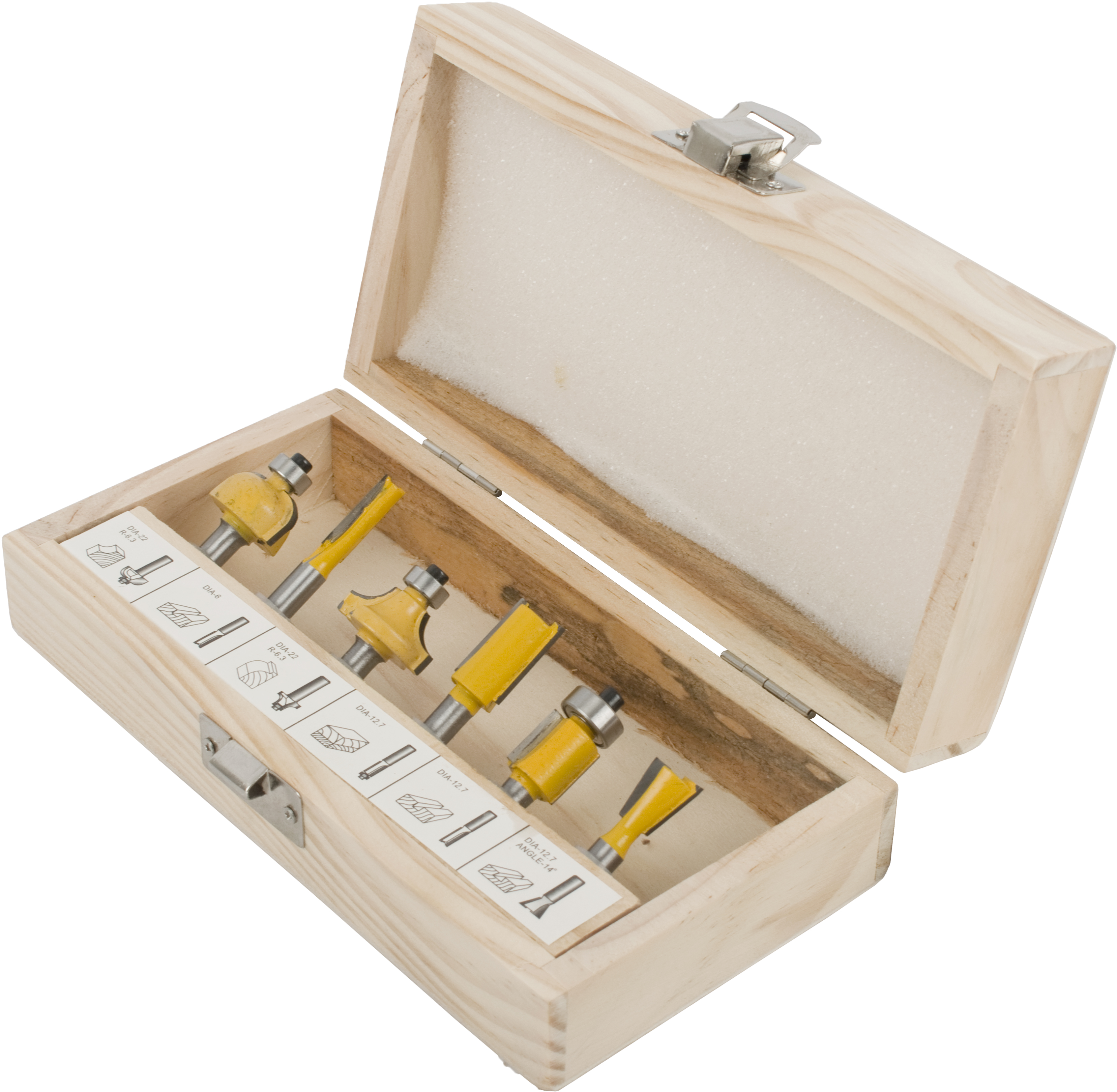 Tork Craft Router Bit set  6pce Wooden Box TC600601