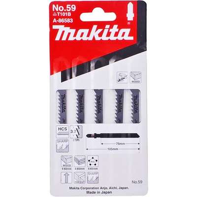 Makita Blade Jigsaw T-Shank Wood & Plastic No 59 A-86584
