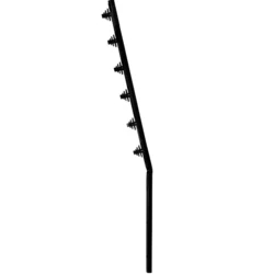 Electric Fence Square Tube 6 Wire Black Angled X100BA