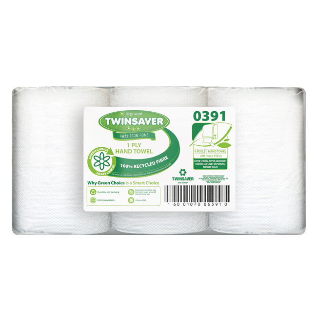 Twinsaver Paper Towel 1Ply 200x1500mm (6) 150 0391