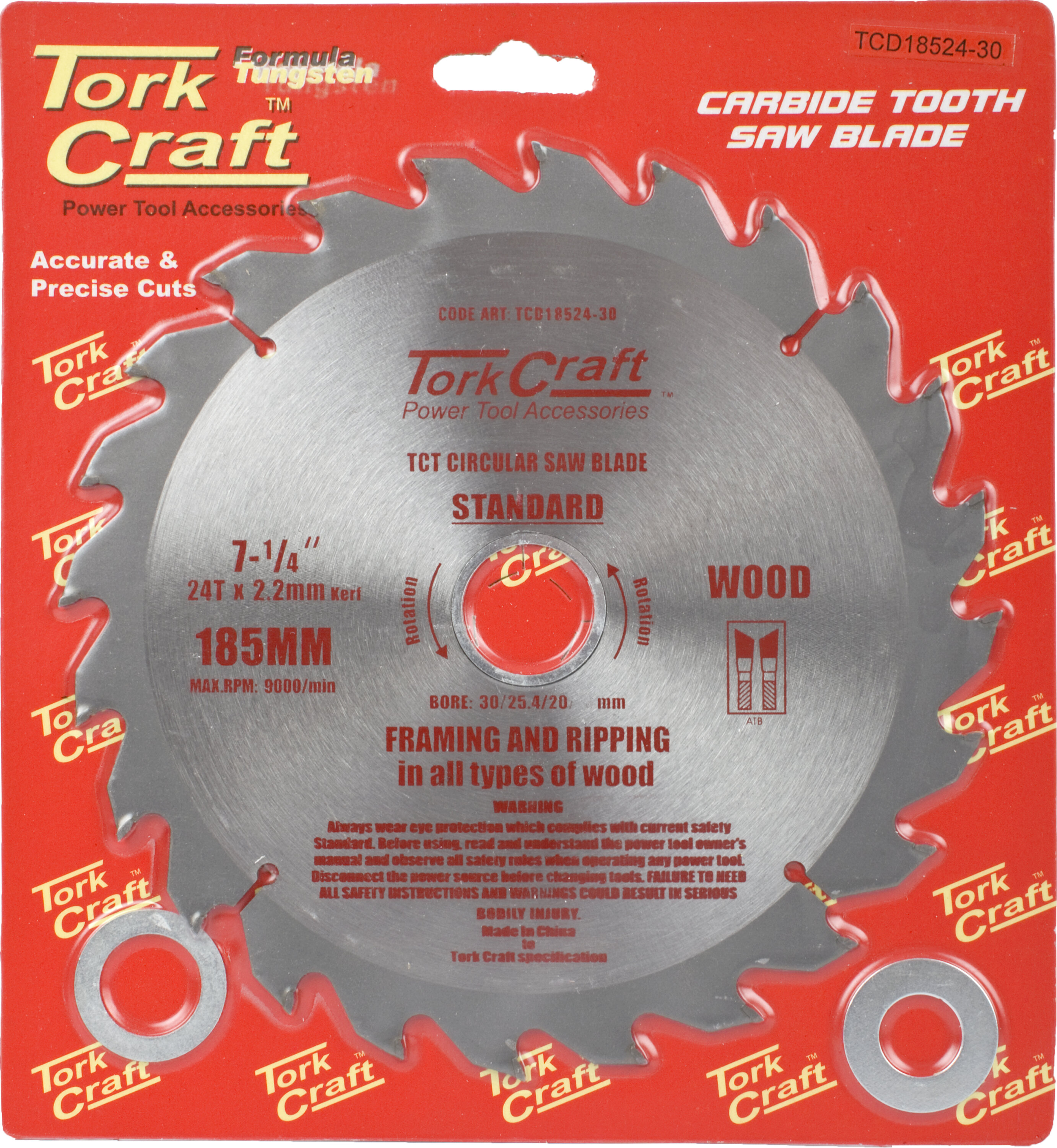 Tork Craft Blade Circular Saw 185x 24T Gp Comb TCD18524-30