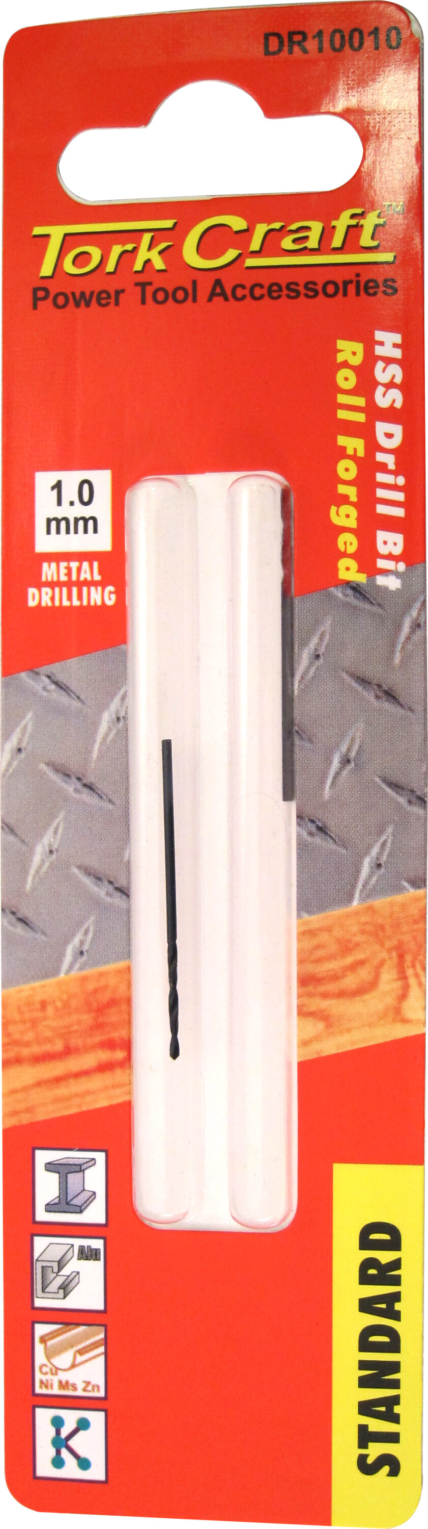Tork Craft Drill Bit HSS Standard 1.0mm ( 2) Card DR10010