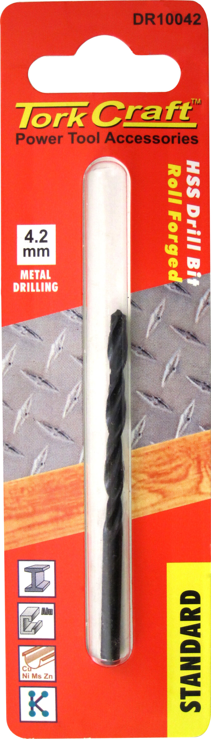 Tork Craft Drill Bit HSS Standard 4.2mm ( 1) Card DR10042