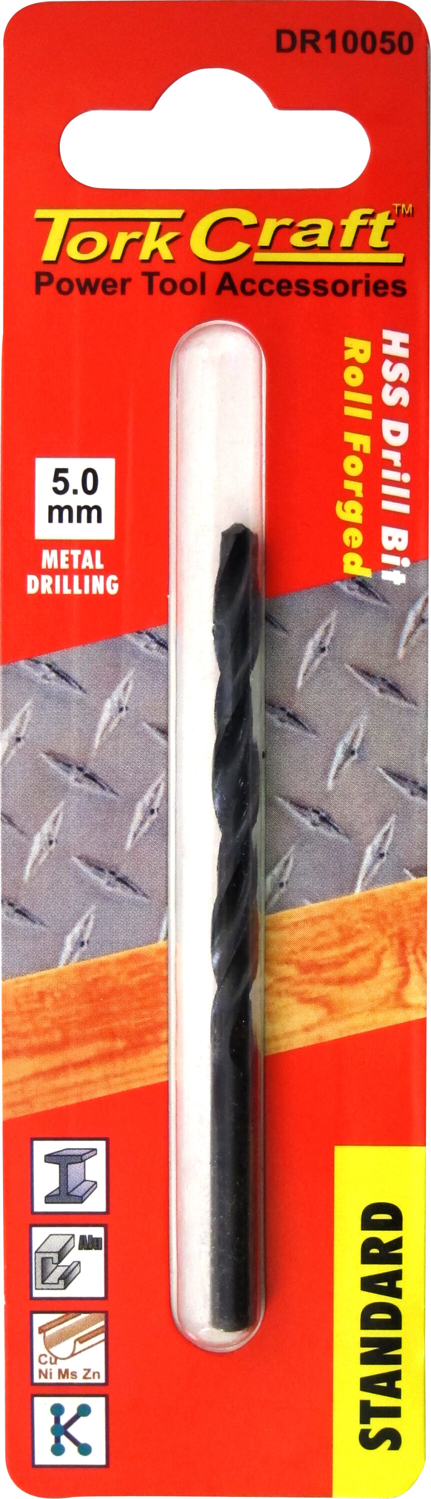 Tork Craft Drill Bit HSS Standard 5.0mm ( 1) Card DR10050