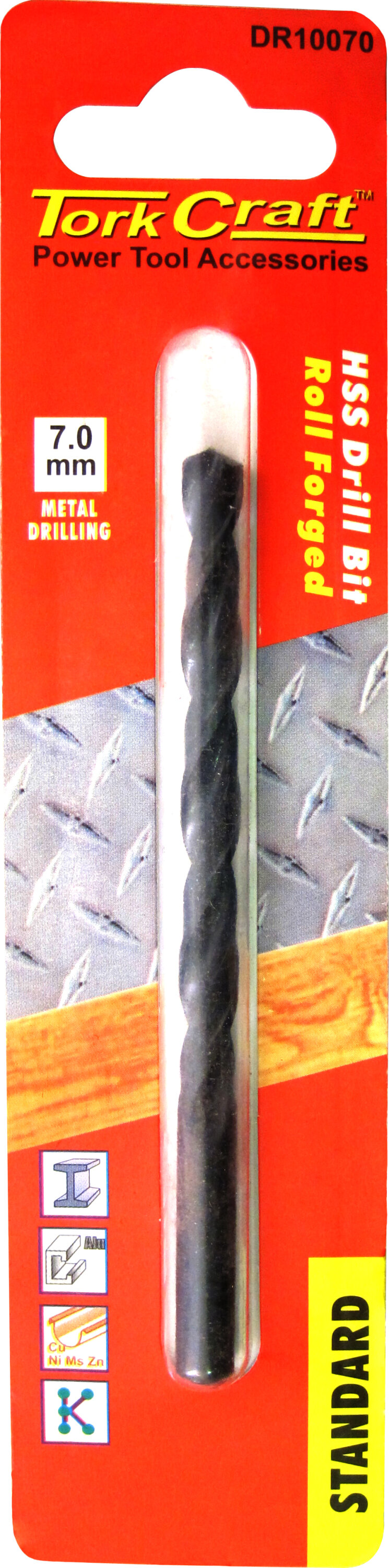 Tork Craft Drill Bit HSS Standard 7.0mm ( 1) Card DR10070