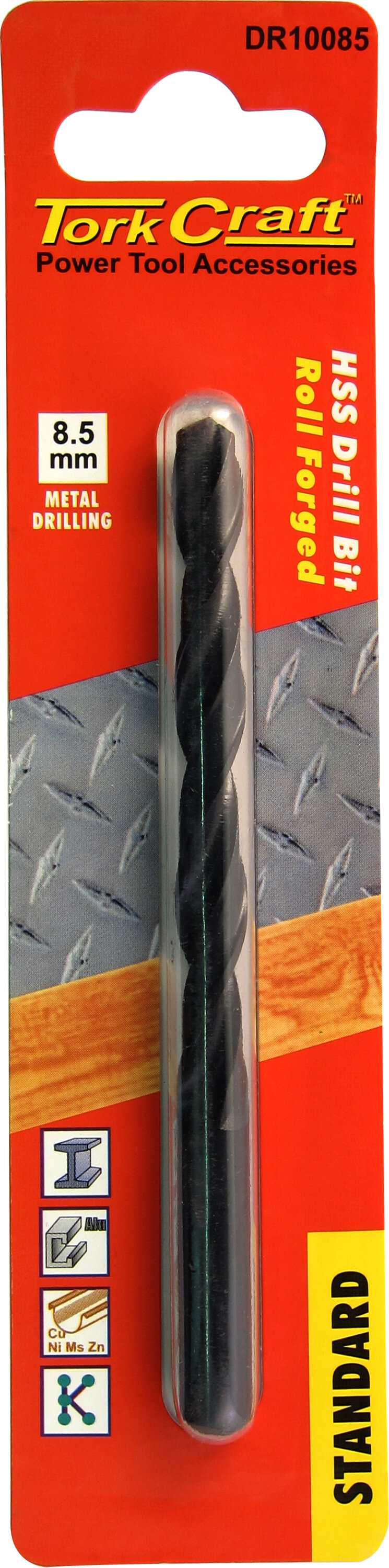 Tork Craft Drill Bit HSS Standard 8.5mm ( 1) Card DR10085