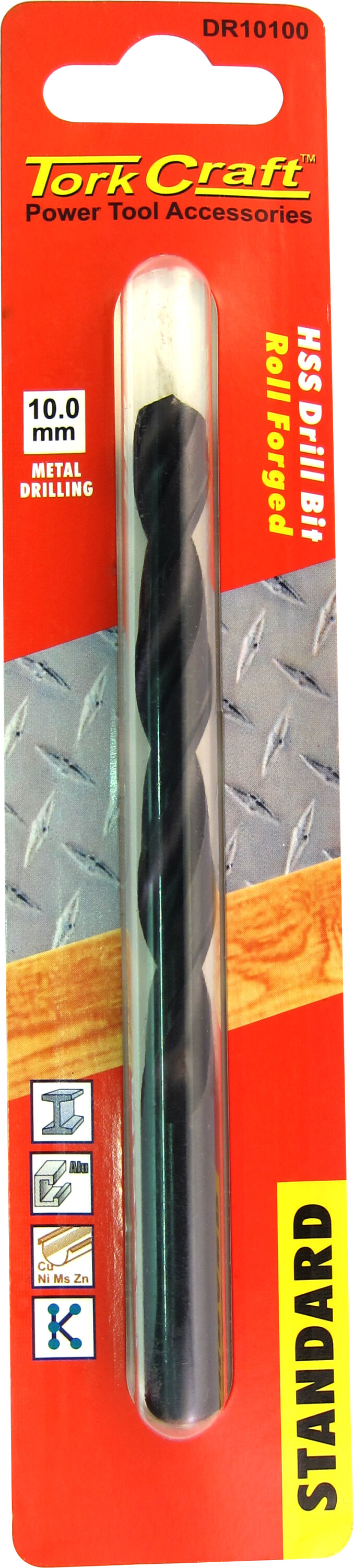 Tork Craft Drill Bit HSS Standard 10.0mm ( 1) Card DR10100